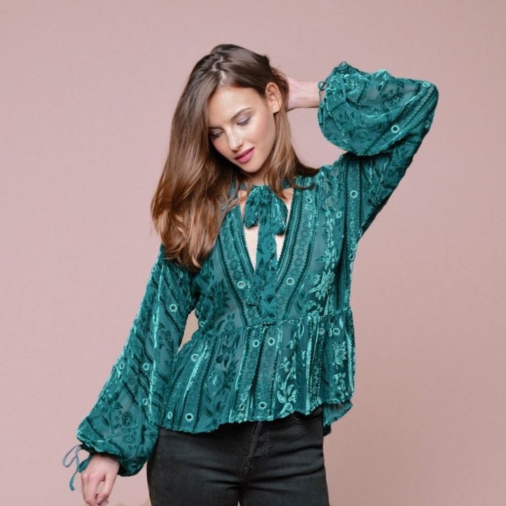 For Love And Lemons J’Adore Top in Emerald